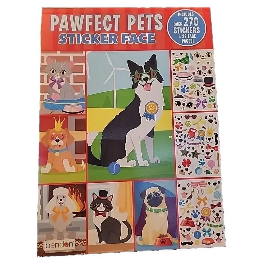 Pawfect Pets Sticker Book Face Bendon Book Dogs Cats Hamsters Over 270 Stickers